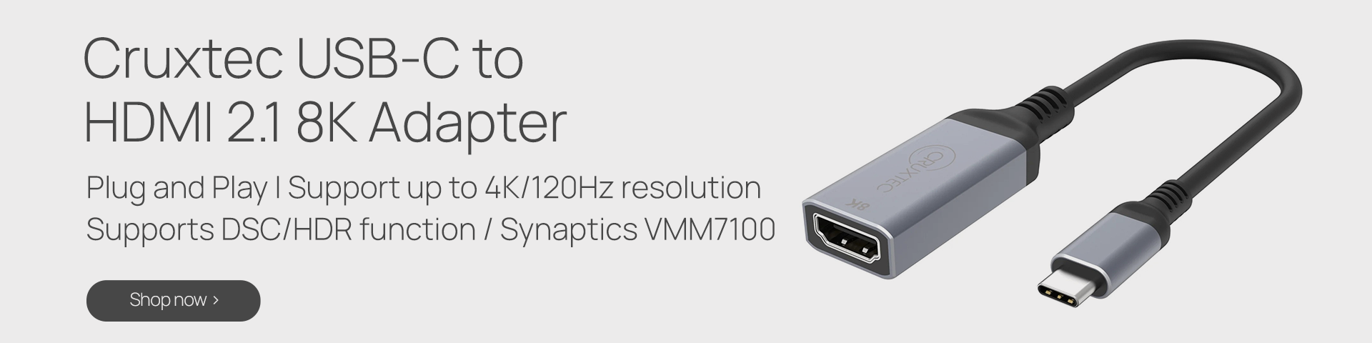Cruxtec USB-C to HDMI 2.1 8K Adapter