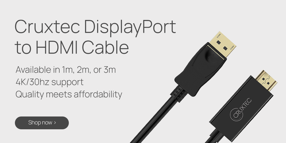 Cruxtec DisplayPort to HDMI Cable
