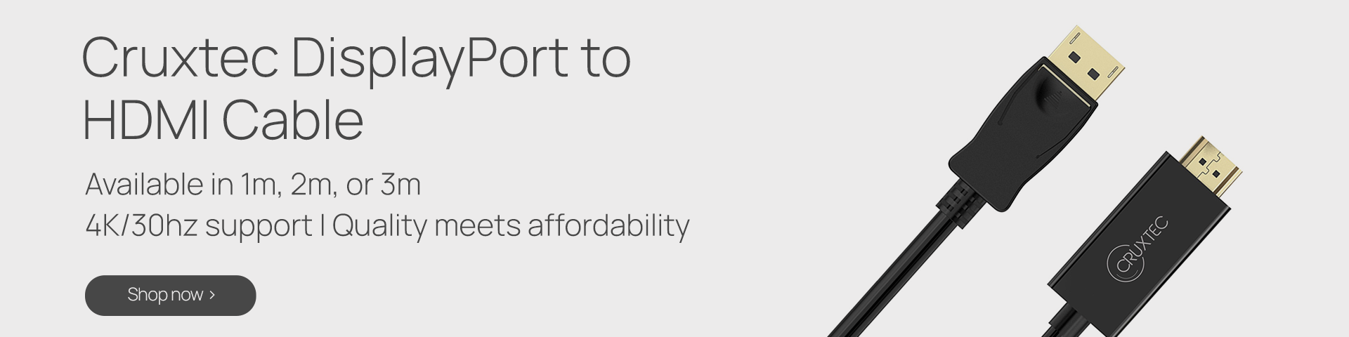 Cruxtec DisplayPort to HDMI Cable