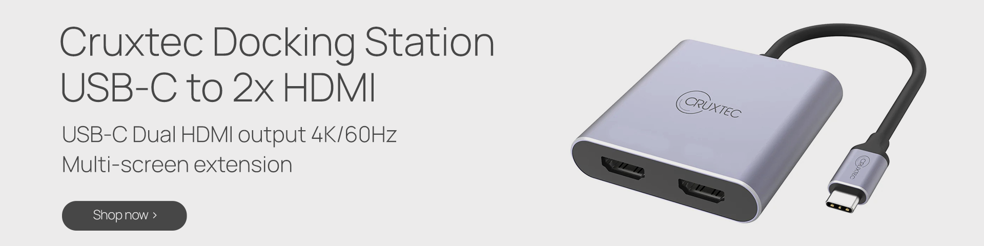 Cruxtec Docking Station USB-C to 2x HDMI