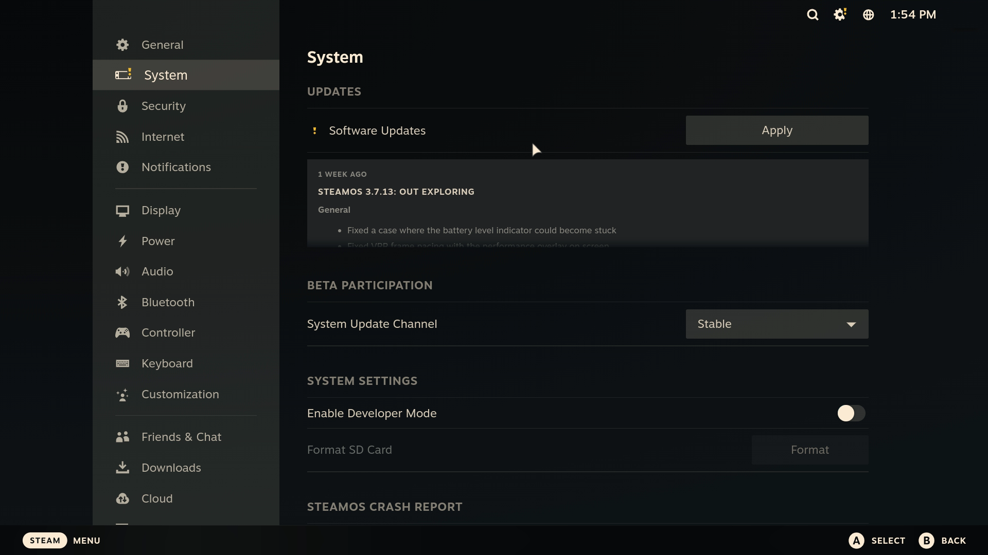 Image of Steam OS Installer - Check for OS updates