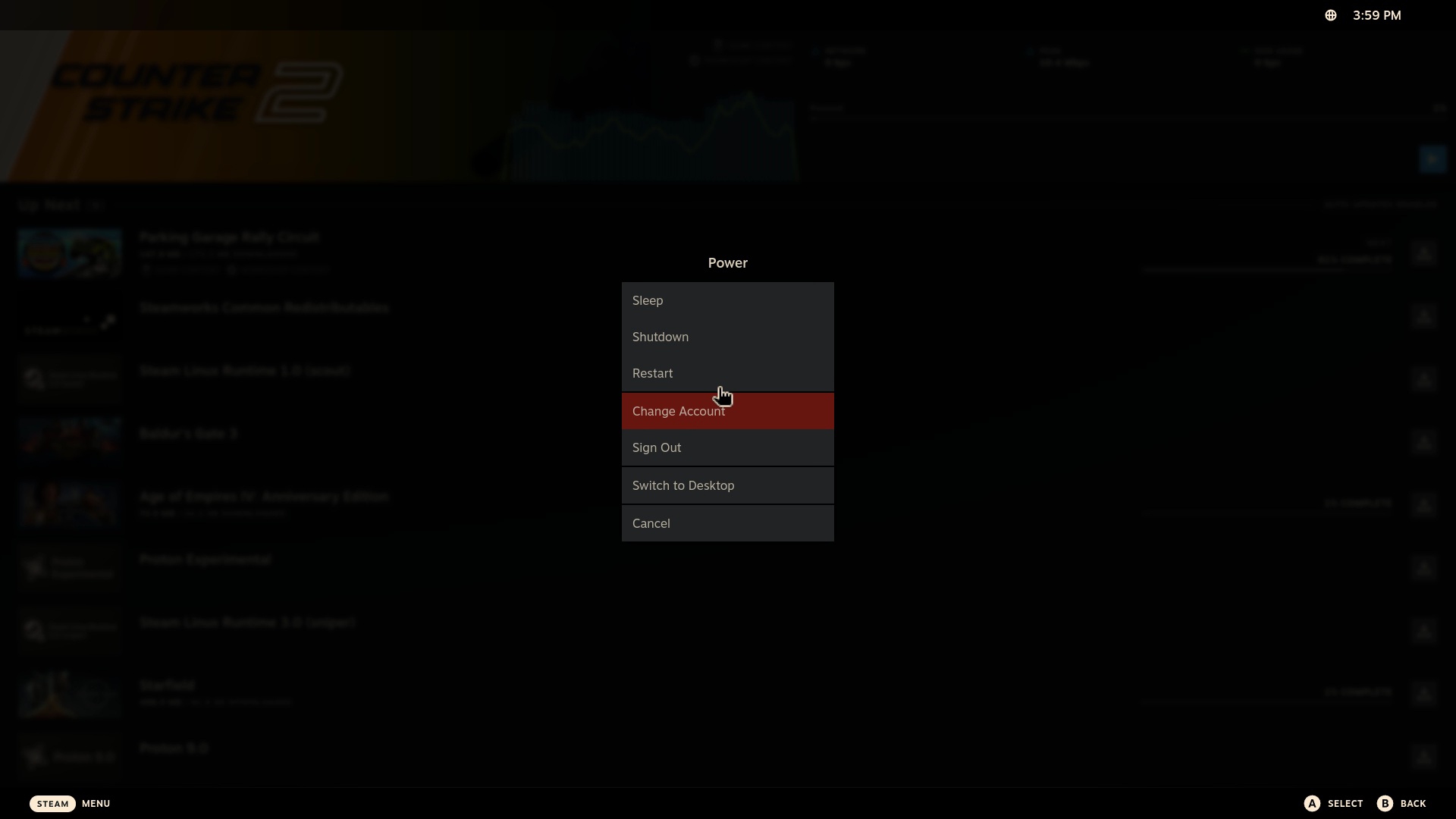 Image of Steam OS Installer - Restart