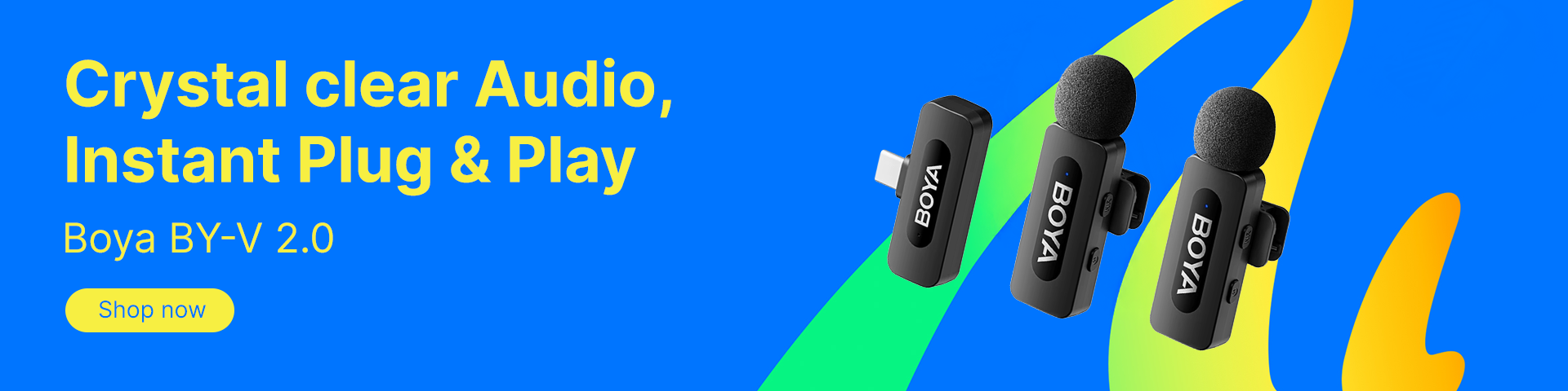 Crystal clear Audio, Instant Plug & Play - Boya BY-V 2.0