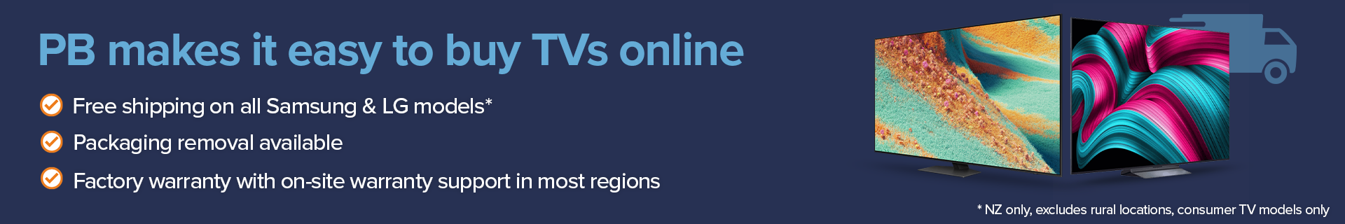 PB makes it easy to buy TVs online