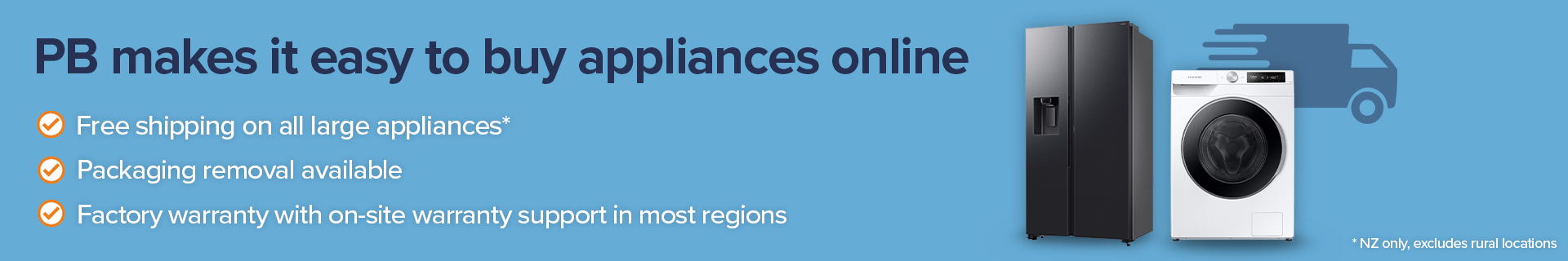 PB makes it easy to buy appliances online