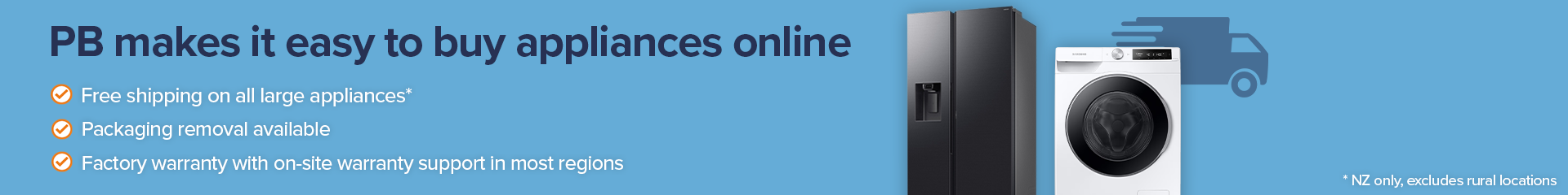 PB makes it easy to buy appliances online