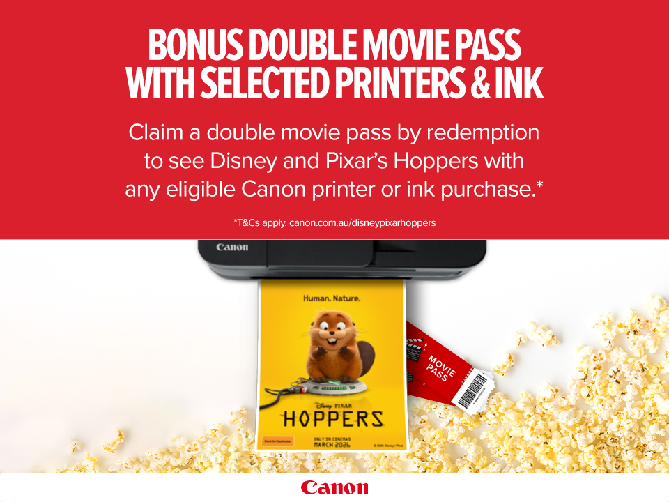 Win a double movie pass with Canon