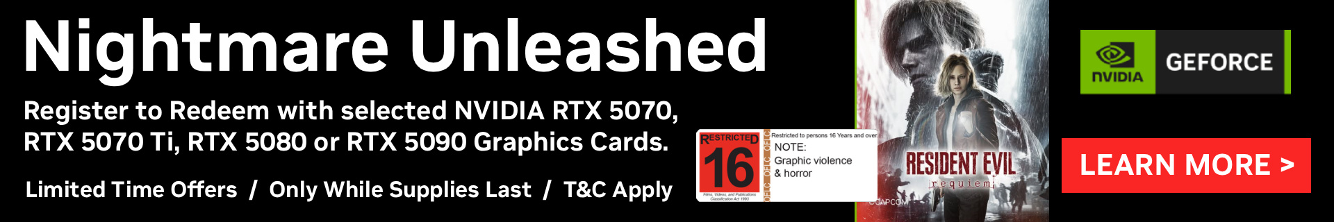 Picture of the NVIDIA RTX Resident Evil Requiem Game Bonus Offer at PB Tech