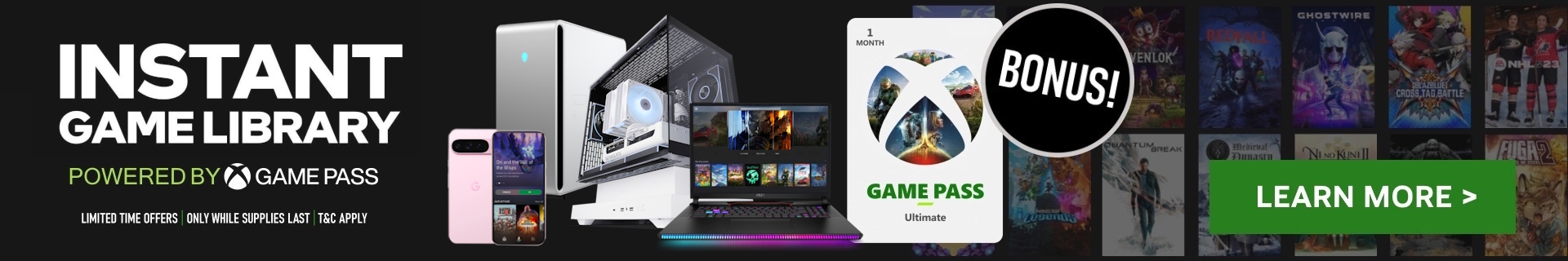 Picture of the Game Pass Ultimate BONUS promotion at PB Tech