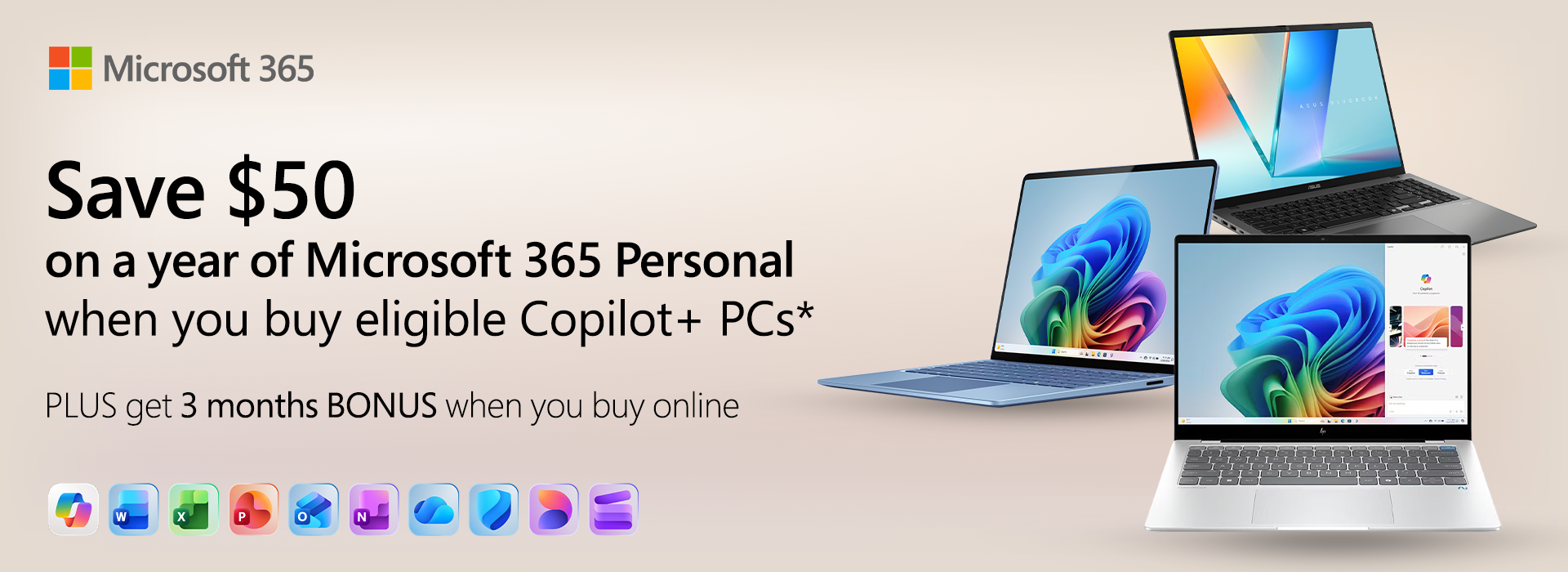 Save $50 on a year of Microsoft 365 Personal ($99 inc. GST)
