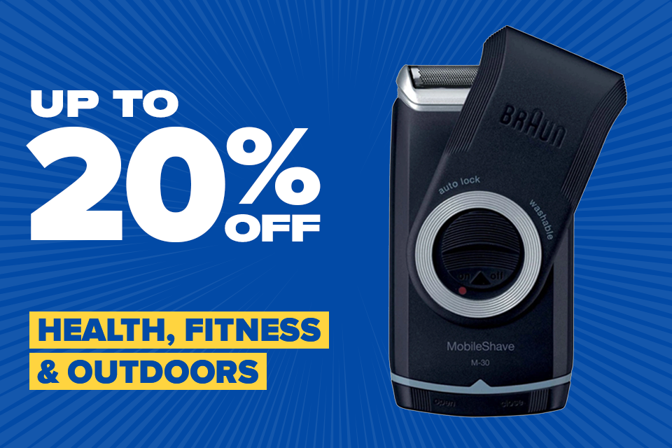 Up to 20% off Health, Fitness & Outdoors