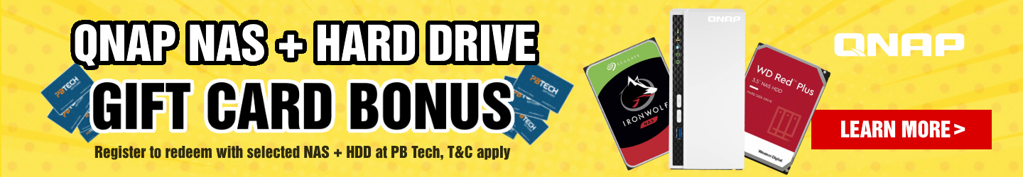 Picture of QNAP NAS & Hard Drive + Gift Card BONUS Offer at PB Tech