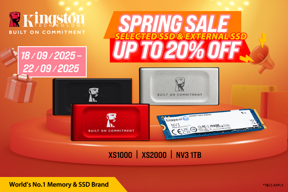 Up to 20% off selected Kingston Internal & External SSDs