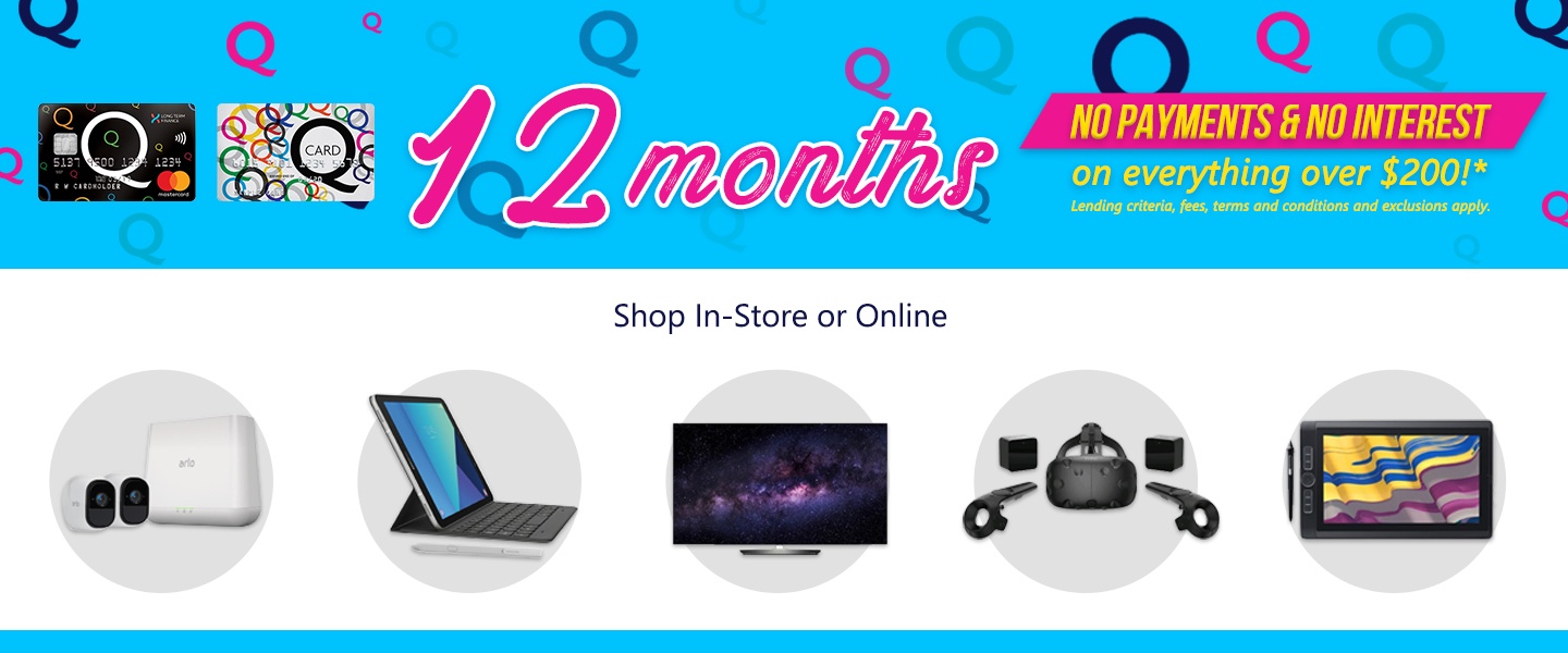 12 Months No Payments & No Interest with Q Card / Q MasterCard PBTech