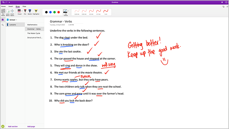 Using Wacom One to annotate and mark in One Note