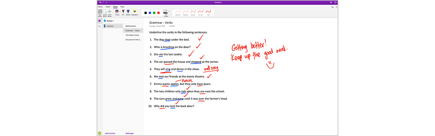 Using Wacom One to write notes in One Note