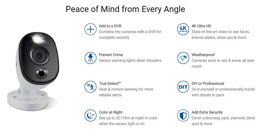 Buy the Swann 8MP/4K Heat & Motion Detection Sensor Warning Light
