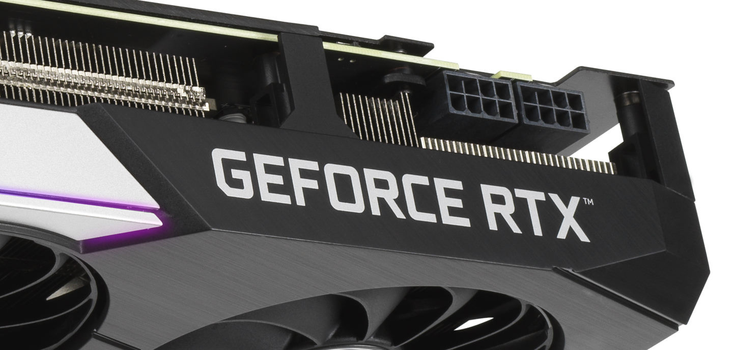 Picture showing the power inputs on the Asus DUAL RTX 3070 graphics card