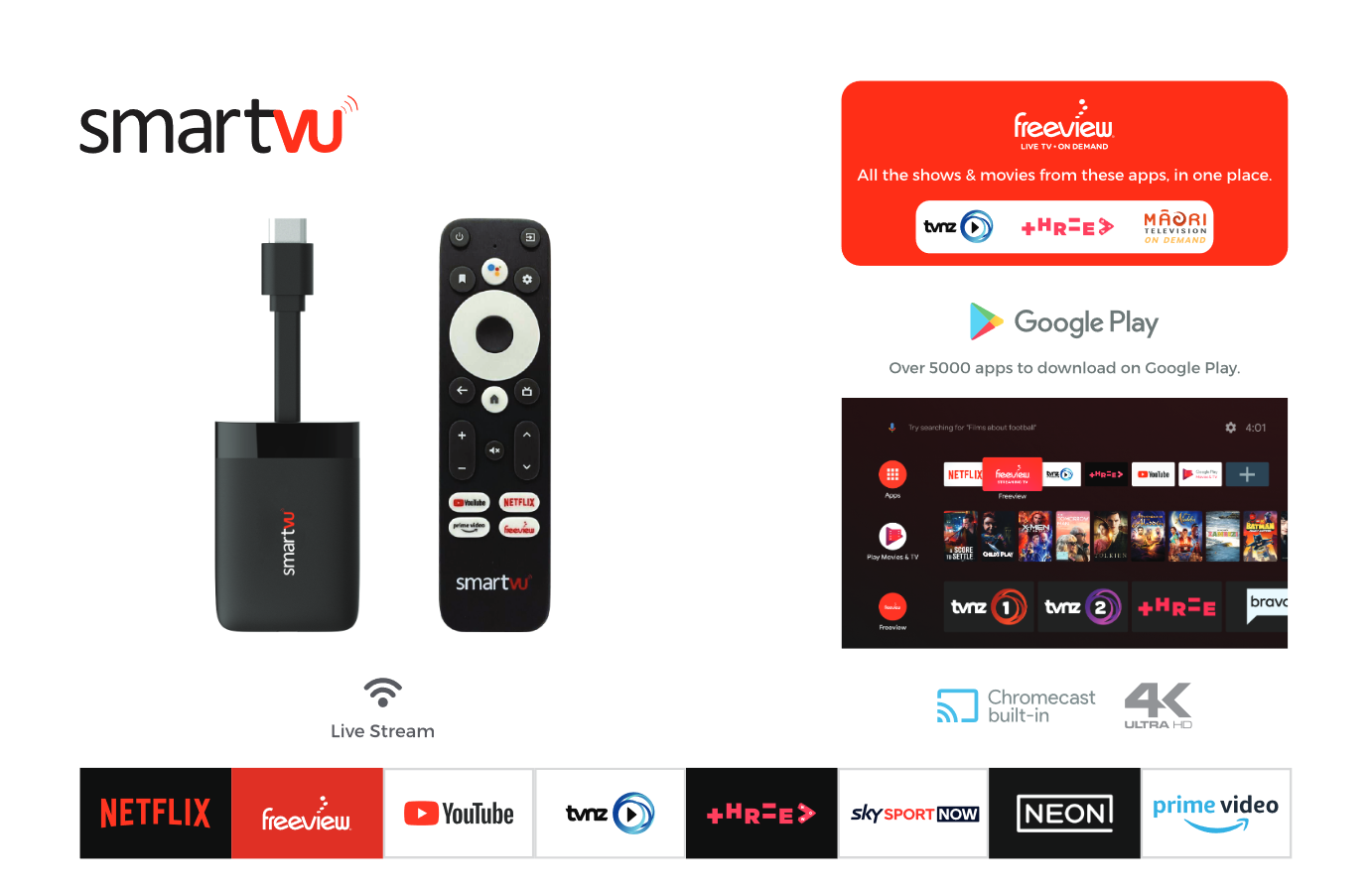 Buy the DishTV SmartVu V11 4K Android 10 TV Streaming Dongle