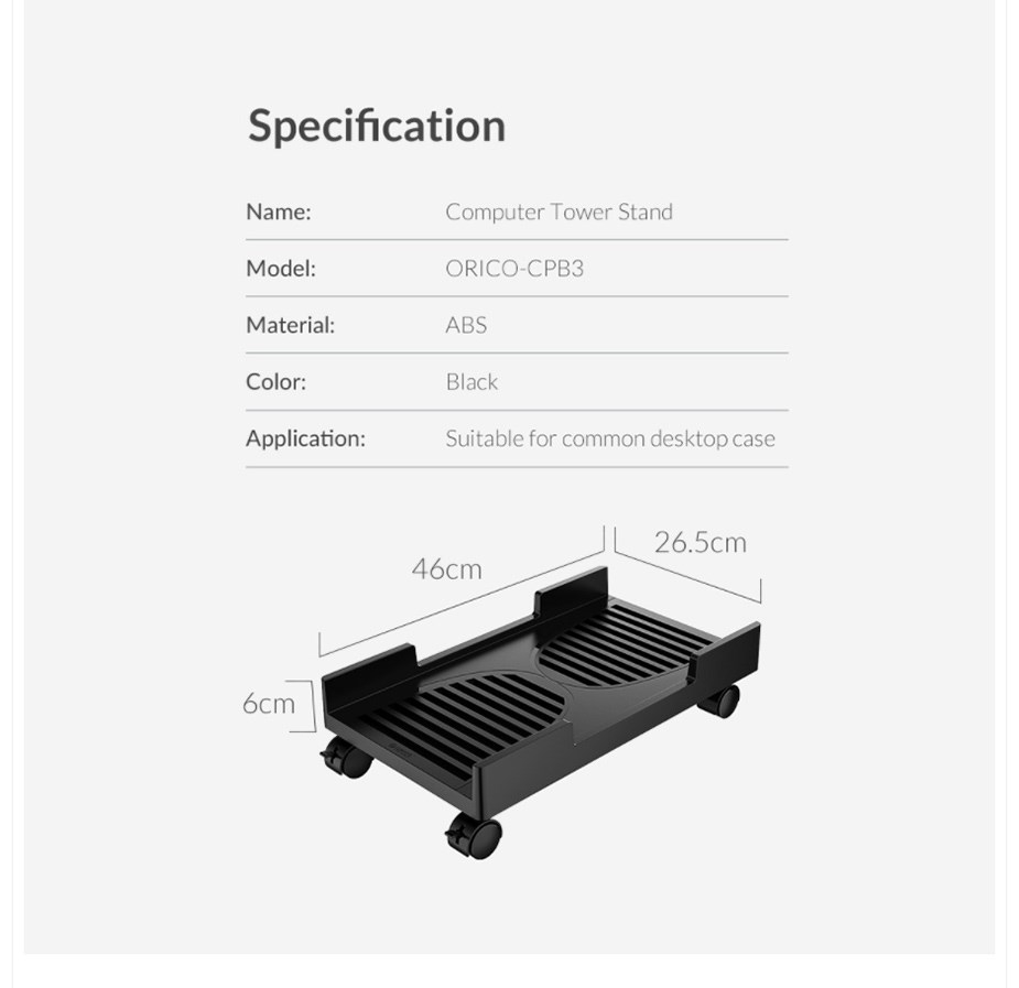 Buy the Orico PC Case Rolling Stand ( CPB3BK ) online PBTech.co.nz