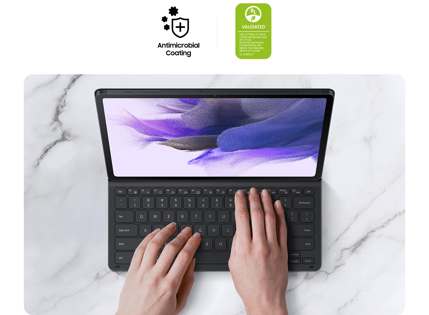 Samsung book cover keyboard slim for galaxy tab s8+ / S7+ / S7 FE