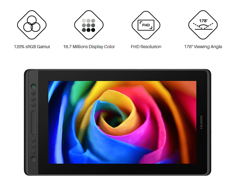 Buy the Huion Kamvas Pro 16 Premium Pen Display tablet 15.6 inch Screen, Full... ( GT156