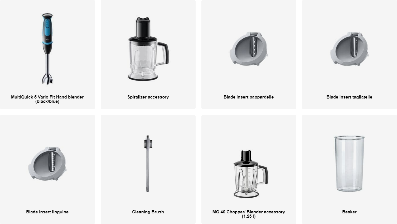 Buy the Braun Multiquick 5 Fit MQ5064BKBL Hand Blender & Chopper 2 In 1