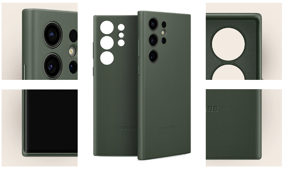 Buy the Samsung Galaxy S23 Ultra 5G Leather Case Green ( EF