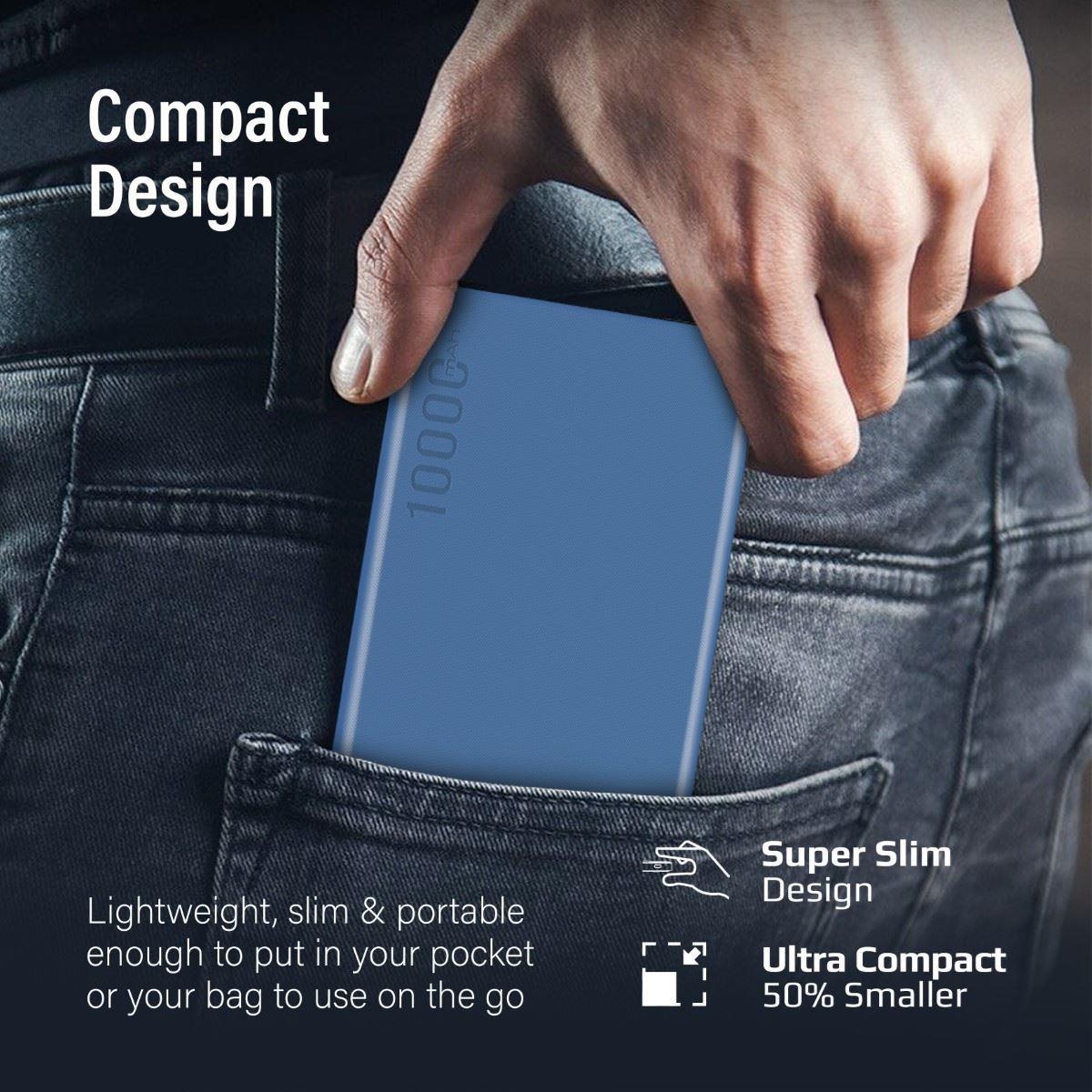 Buy the Promate BOLT10PRO 10000mAh Power Bank Blue Smart LED Display