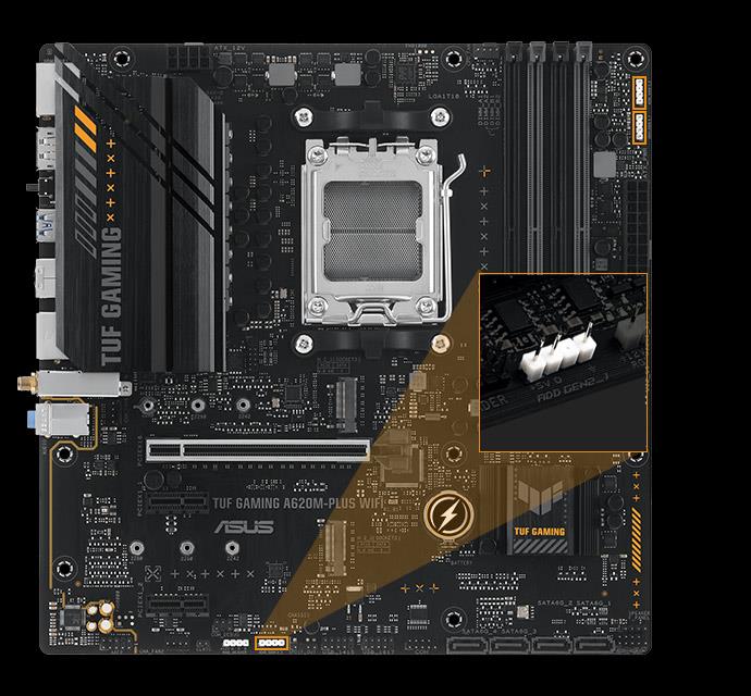 Buy the ASUS TUF GAMING A620MPLUS WIFI/AM5 mATX Motherboard For AMD