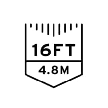 16 foot, 4.8 meter(s) drop protection