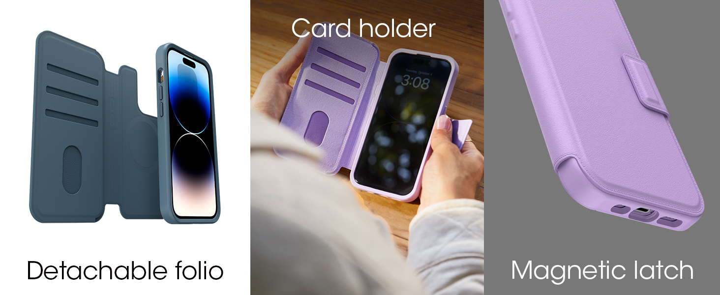 folio wallet for iphone, otterbox folio, wallet case, case with cardholders,black leather phone case