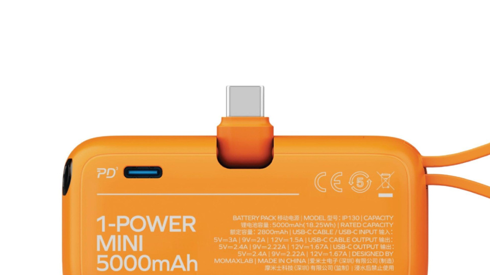 Picture of Momax mini power bank.