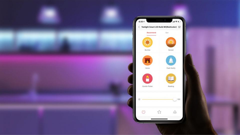 Picture of Yeelight Smart Light Bulb app.