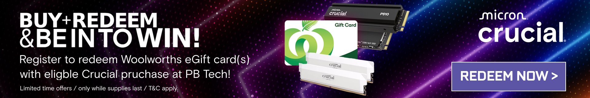 Picture of Crucial Gen5 RAM & SSD Promotions at PB Tech
