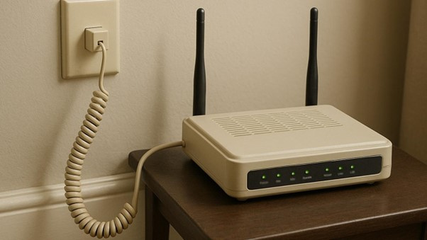 If your internet runs on an older copper connection like ADSL or VDSL, you'll need a modem/router combo specifically designed to plug into a telephone jack.