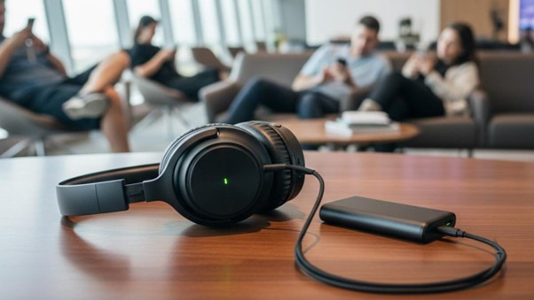 Don’t get caught mid-flight with dead headphones. Long battery life and quick-charge features are essential for travel comfort.