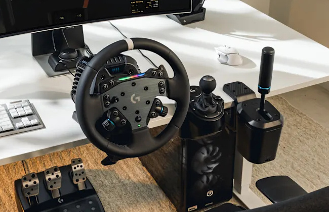 Picture of Logitech racing wheel.