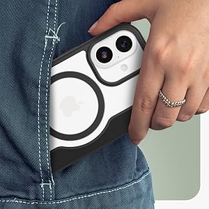 Close-up sequence showing denim pocket with white decorative stitching and a white graphic design or logo being accessed.