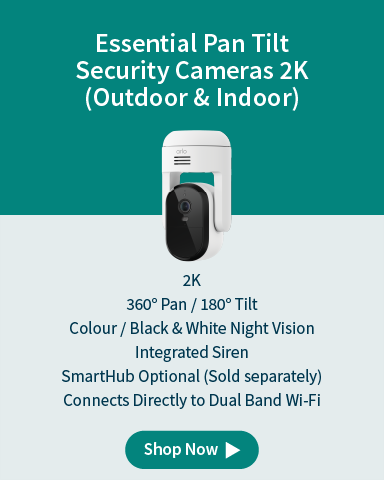 Arlo Essential Pan Tilt Security Cameras 2K (Outdoor & Indoor)
