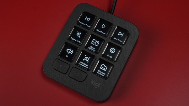 The wired keypad is small, bright and easy to read, adding a lot of control without taking much desk space.