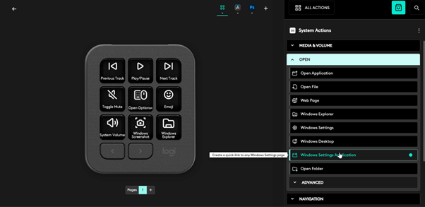 Swap to a general Windows profile and you can customise keys to become media controls, shortcuts and system actions