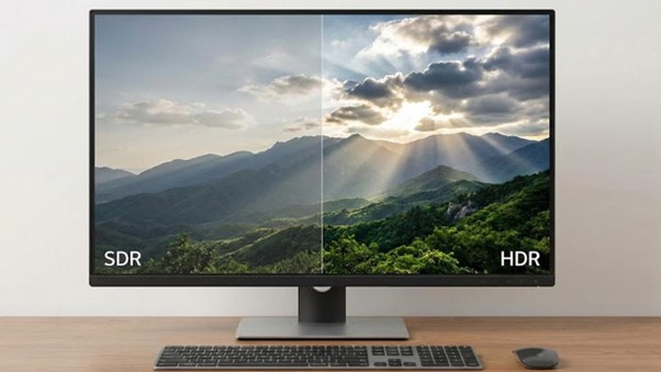 A side by side view of SDR and HDR in action, highlighting how HDR delivers brighter highlights, deeper shadows and more realistic detail in the same scene.