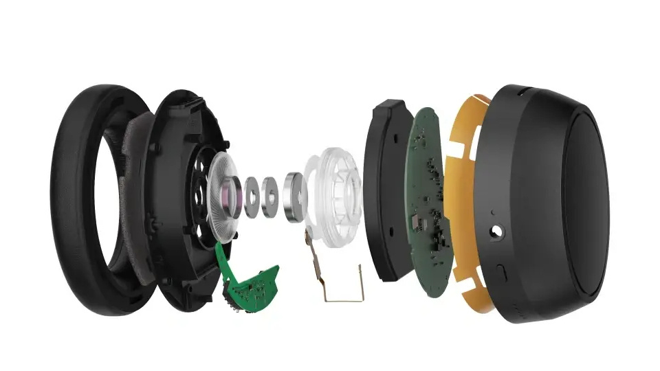 Picture of headphones internals.