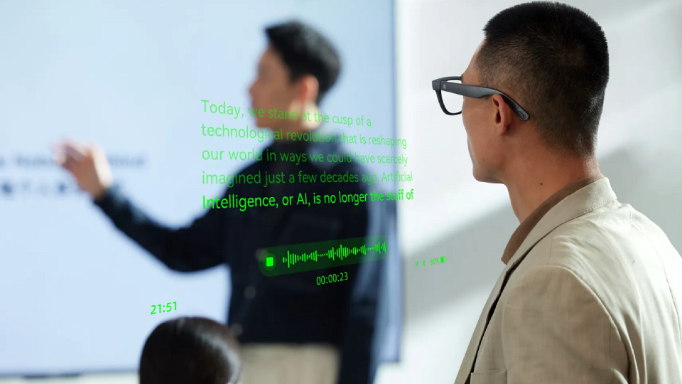 Picture of AI glasses functionality.