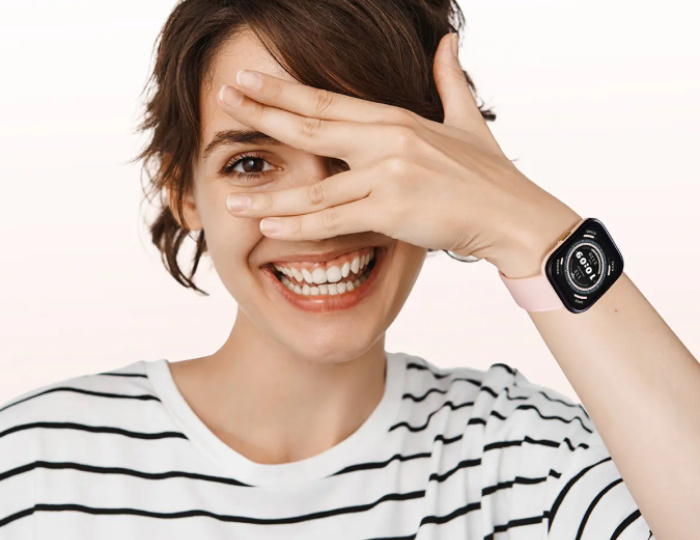 Picture of person wearing a smartwatch.
