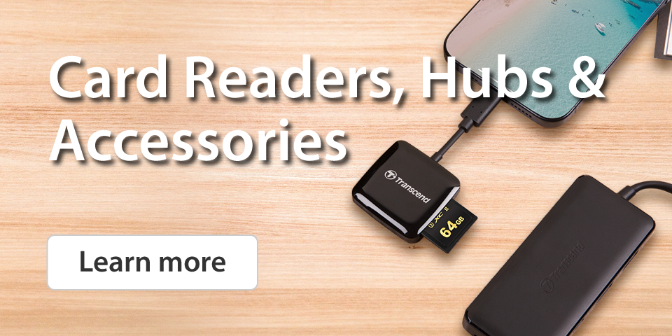 Transcend Memory Cards, Card Readers & USB Drives
