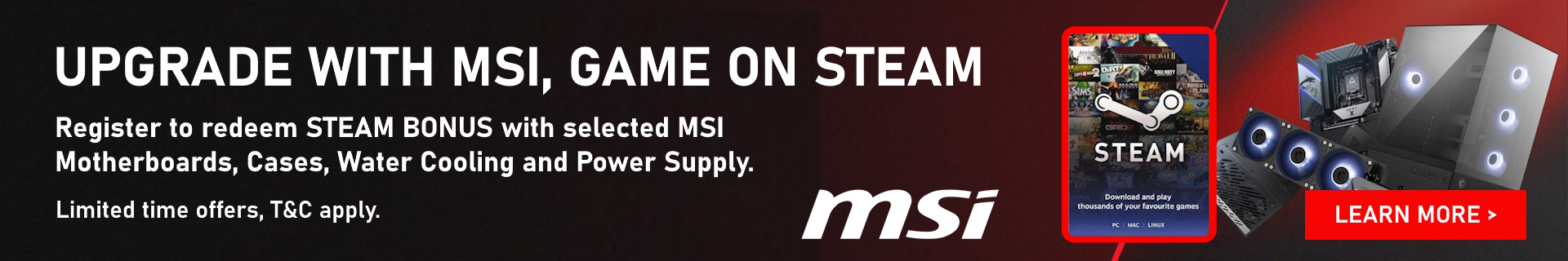 Picture of the Upgrade with MSI Steam BONUS offer at PB Tech