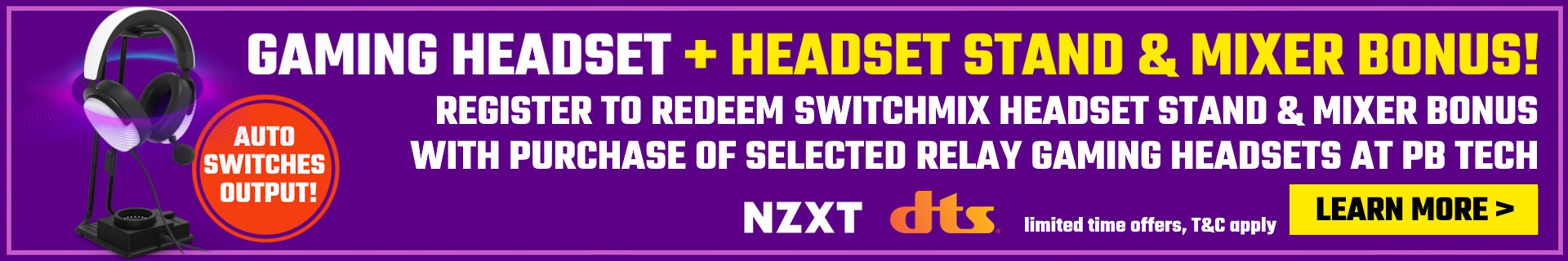 Picture of NZXT Headset + SwitchMix Headset Stand & Mixer BONUS at PB Tech!