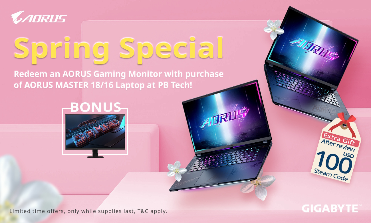Picture of Gigabyte AORUS Master 16 / 18 Laptop + Gaming Monitor BONUS at PB Tech